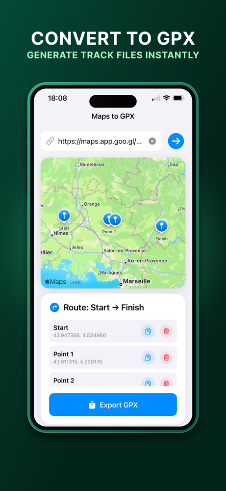Convert to GPX - Generate track files instantly