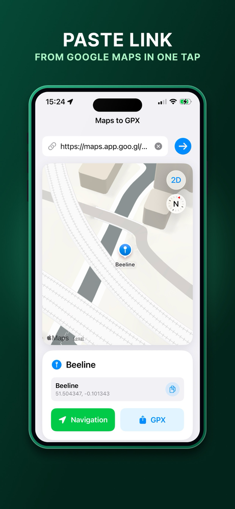 Paste Link from Google Maps in one tap
