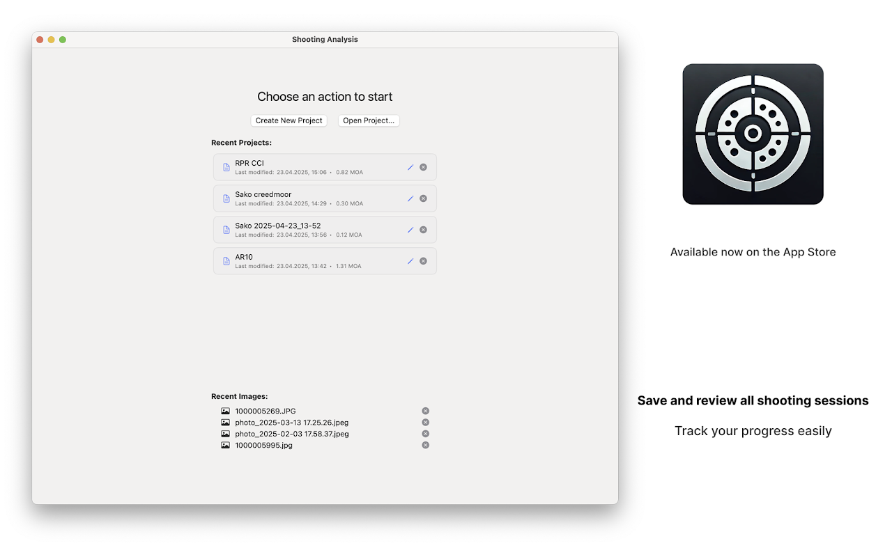 ShotAnalyzerX інтерфейс для iPad та Mac